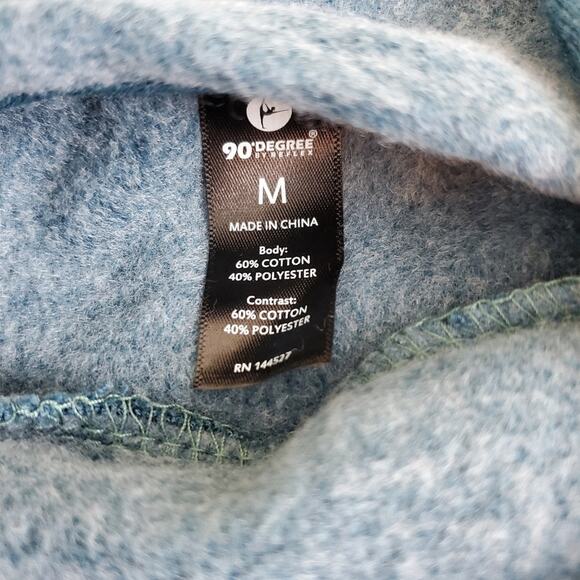 $5 SALE!!! NWT 90 Degree By Reflex Medium Vintage Blue Hoodie $68 - Picture 8 of 8